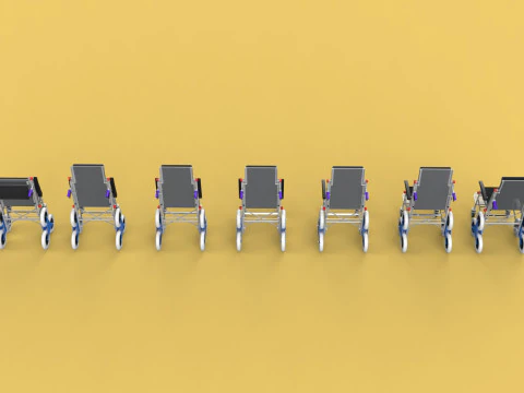 ТРАНСФЕРНАЯ ЛЕСТНИЦА ИНВАЛИДНАЯ КОЛЯСКА СКЛАДНАЯ ТЕЛЕЖКА КРЕСЛО НА ТЕЛЕЖКЕ 3D Модель