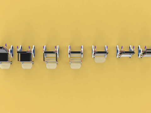 ТРАНСФЕРНАЯ ЛЕСТНИЦА ИНВАЛИДНАЯ КОЛЯСКА СКЛАДНАЯ ТЕЛЕЖКА КРЕСЛО НА ТЕЛЕЖКЕ 3D Модель