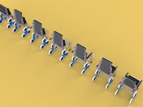 TRANSFER STAIR CLIMBING WHEELCHAIR FOLDING CART TROLLEY CHAIR 3D-Modell