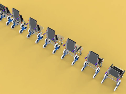 ТРАНСФЕРНАЯ ЛЕСТНИЦА ИНВАЛИДНАЯ КОЛЯСКА СКЛАДНАЯ ТЕЛЕЖКА КРЕСЛО НА ТЕЛЕЖКЕ 3D Модель