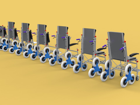 TRANSFER STAIR CLIMBING WHEELCHAIR FOLDING CART TROLLEY CHAIR 3D-Modell