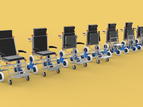 TRANSFER STAIR CLIMBING WHEELCHAIR FOLDING CART TROLLEY CHAIR 3D-Modell