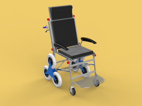 TRANSFER STAIR CLIMBING WHEELCHAIR FOLDING CART TROLLEY CHAIR 3D-Modell