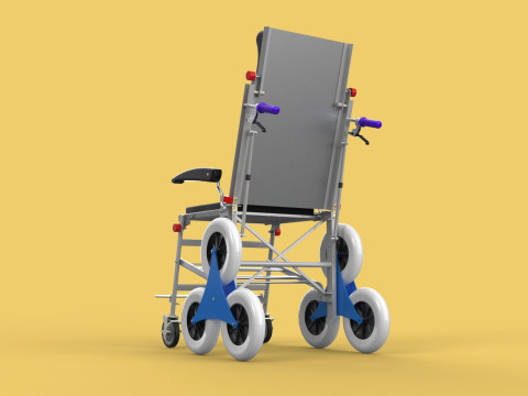 TRANSFER STAIR CLIMBING WHEELCHAIR FOLDING CART TROLLEY CHAIR 3D-Modell