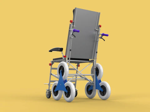 ТРАНСФЕРНАЯ ЛЕСТНИЦА ИНВАЛИДНАЯ КОЛЯСКА СКЛАДНАЯ ТЕЛЕЖКА КРЕСЛО НА ТЕЛЕЖКЕ 3D Модель