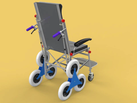 ТРАНСФЕРНАЯ ЛЕСТНИЦА ИНВАЛИДНАЯ КОЛЯСКА СКЛАДНАЯ ТЕЛЕЖКА КРЕСЛО НА ТЕЛЕЖКЕ 3D Модель