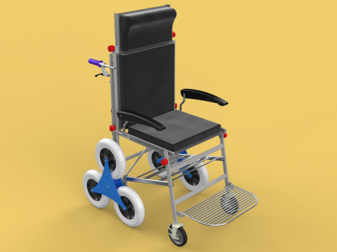 TRANSFER STAIR CLIMBING WHEELCHAIR FOLDING CART TROLLEY CHAIR 3D-Modell