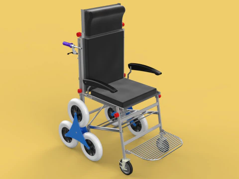 ТРАНСФЕРНАЯ ЛЕСТНИЦА ИНВАЛИДНАЯ КОЛЯСКА СКЛАДНАЯ ТЕЛЕЖКА КРЕСЛО НА ТЕЛЕЖКЕ 3D Модель