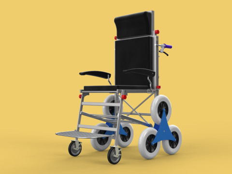 TRANSFER STAIR CLIMBING WHEELCHAIR FOLDING CART TROLLEY CHAIR 3D-Modell