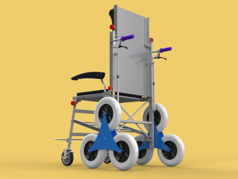 TRANSFER STAIR CLIMBING WHEELCHAIR FOLDING CART TROLLEY CHAIR 3D-Modell
