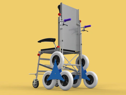 ТРАНСФЕРНАЯ ЛЕСТНИЦА ИНВАЛИДНАЯ КОЛЯСКА СКЛАДНАЯ ТЕЛЕЖКА КРЕСЛО НА ТЕЛЕЖКЕ 3D Модель