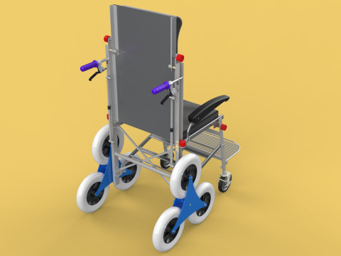 TRANSFER STAIR CLIMBING WHEELCHAIR FOLDING CART TROLLEY CHAIR 3D-Modell