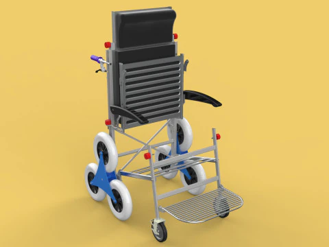 ТРАНСФЕРНАЯ ЛЕСТНИЦА ИНВАЛИДНАЯ КОЛЯСКА СКЛАДНАЯ ТЕЛЕЖКА КРЕСЛО НА ТЕЛЕЖКЕ 3D Модель