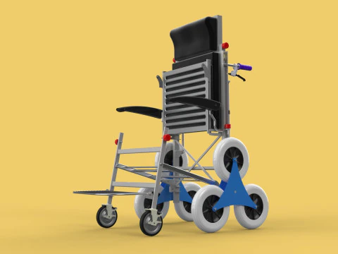 ТРАНСФЕРНАЯ ЛЕСТНИЦА ИНВАЛИДНАЯ КОЛЯСКА СКЛАДНАЯ ТЕЛЕЖКА КРЕСЛО НА ТЕЛЕЖКЕ 3D Модель