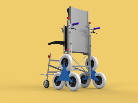 TRANSFER STAIR CLIMBING WHEELCHAIR FOLDING CART TROLLEY CHAIR 3D-Modell