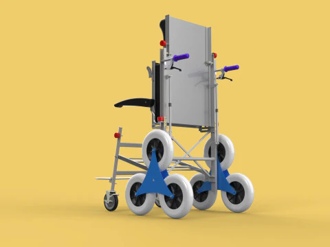 ТРАНСФЕРНАЯ ЛЕСТНИЦА ИНВАЛИДНАЯ КОЛЯСКА СКЛАДНАЯ ТЕЛЕЖКА КРЕСЛО НА ТЕЛЕЖКЕ 3D Модель