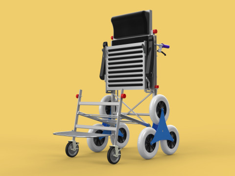 TRANSFER STAIR CLIMBING WHEELCHAIR FOLDING CART TROLLEY CHAIR 3D-Modell