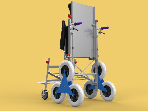 TRANSFER STAIR CLIMBING WHEELCHAIR FOLDING CART TROLLEY CHAIR 3D-Modell