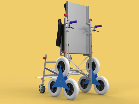 ТРАНСФЕРНАЯ ЛЕСТНИЦА ИНВАЛИДНАЯ КОЛЯСКА СКЛАДНАЯ ТЕЛЕЖКА КРЕСЛО НА ТЕЛЕЖКЕ 3D Модель