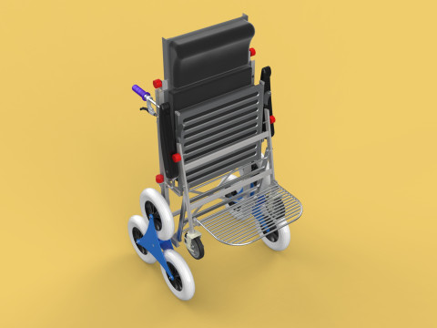 TRANSFER STAIR CLIMBING WHEELCHAIR FOLDING CART TROLLEY CHAIR 3D-Modell