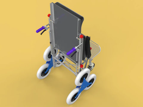 ТРАНСФЕРНАЯ ЛЕСТНИЦА ИНВАЛИДНАЯ КОЛЯСКА СКЛАДНАЯ ТЕЛЕЖКА КРЕСЛО НА ТЕЛЕЖКЕ 3D Модель