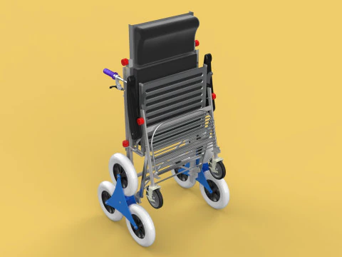 ТРАНСФЕРНАЯ ЛЕСТНИЦА ИНВАЛИДНАЯ КОЛЯСКА СКЛАДНАЯ ТЕЛЕЖКА КРЕСЛО НА ТЕЛЕЖКЕ 3D Модель