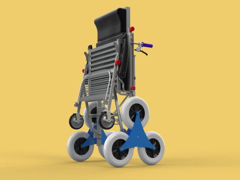 TRANSFER STAIR CLIMBING WHEELCHAIR FOLDING CART TROLLEY CHAIR 3D-Modell
