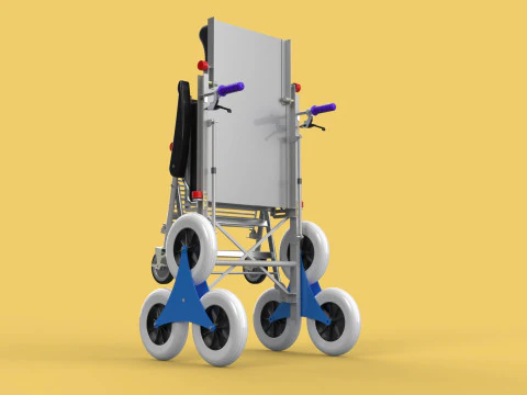ТРАНСФЕРНАЯ ЛЕСТНИЦА ИНВАЛИДНАЯ КОЛЯСКА СКЛАДНАЯ ТЕЛЕЖКА КРЕСЛО НА ТЕЛЕЖКЕ 3D Модель