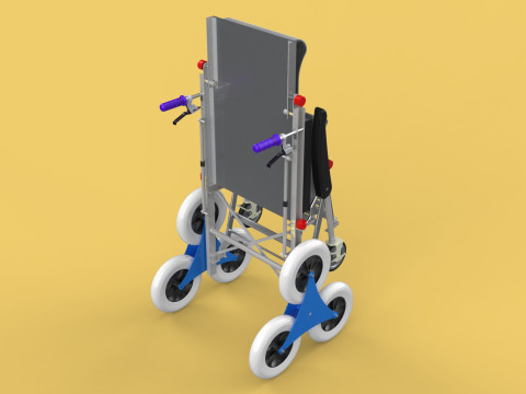 TRANSFER STAIR CLIMBING WHEELCHAIR FOLDING CART TROLLEY CHAIR 3D-Modell