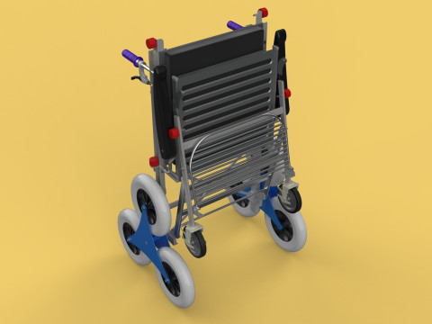 TRANSFER STAIR CLIMBING WHEELCHAIR FOLDING CART TROLLEY CHAIR 3D-Modell