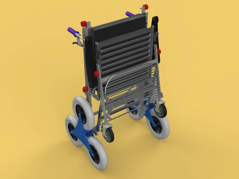 ТРАНСФЕРНАЯ ЛЕСТНИЦА ИНВАЛИДНАЯ КОЛЯСКА СКЛАДНАЯ ТЕЛЕЖКА КРЕСЛО НА ТЕЛЕЖКЕ 3D Модель