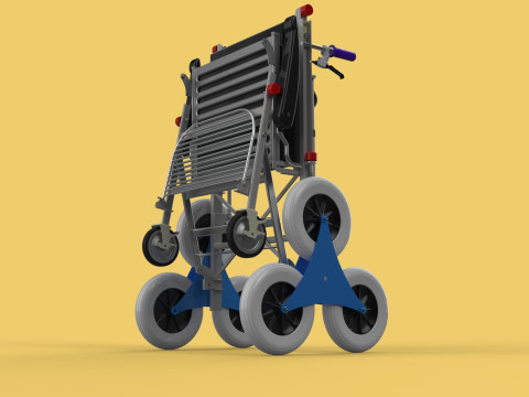 TRANSFER STAIR CLIMBING WHEELCHAIR FOLDING CART TROLLEY CHAIR 3D-Modell