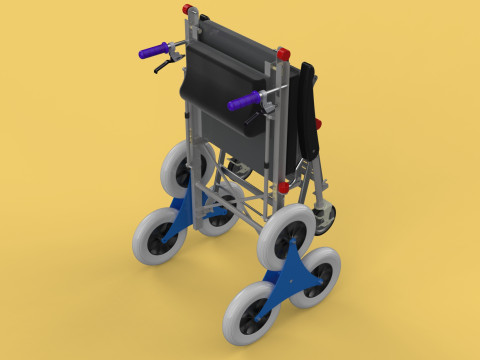 TRANSFER STAIR CLIMBING WHEELCHAIR FOLDING CART TROLLEY CHAIR 3D-Modell
