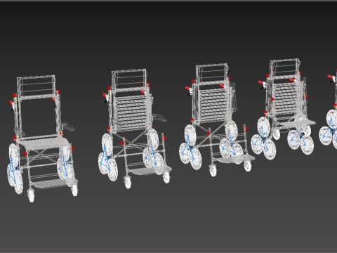 TRANSFER STAIR CLIMBING WHEELCHAIR FOLDING CART TROLLEY CHAIR 3D-Modell