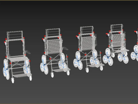 ТРАНСФЕРНАЯ ЛЕСТНИЦА ИНВАЛИДНАЯ КОЛЯСКА СКЛАДНАЯ ТЕЛЕЖКА КРЕСЛО НА ТЕЛЕЖКЕ 3D Модель