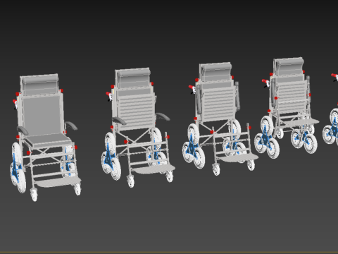TRANSFER STAIR CLIMBING WHEELCHAIR FOLDING CART TROLLEY CHAIR 3D-Modell