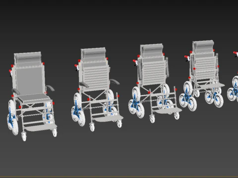 ТРАНСФЕРНАЯ ЛЕСТНИЦА ИНВАЛИДНАЯ КОЛЯСКА СКЛАДНАЯ ТЕЛЕЖКА КРЕСЛО НА ТЕЛЕЖКЕ 3D Модель