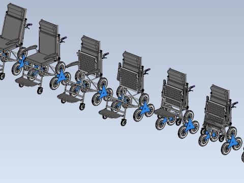 TRANSFER STAIR CLIMBING WHEELCHAIR FOLDING CART TROLLEY CHAIR 3D-Modell