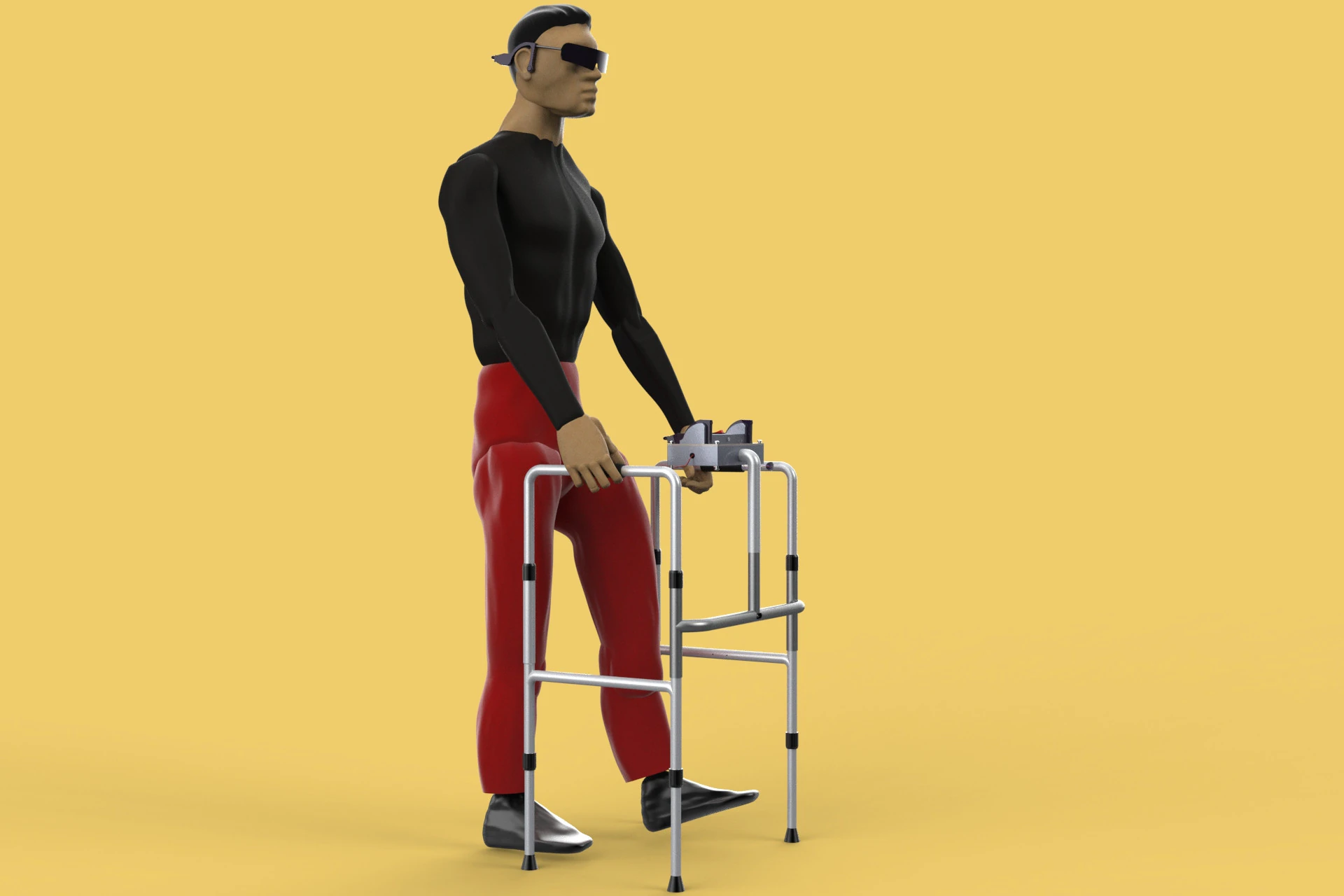 SMART WALKER AID SENSOR BLIND PEOPLE VISUAL MOBILITY IMPAIRMENT 3D Model .c4d .max .obj .3ds .fbx .stl .blend