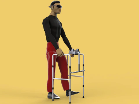 SENSOR DE AYUDA INTELIGENTE PARA ANDADOR PERSONAS CIEGAS DISCAPACIDAD DE MOVILIDAD VISUAL Modelo 3D