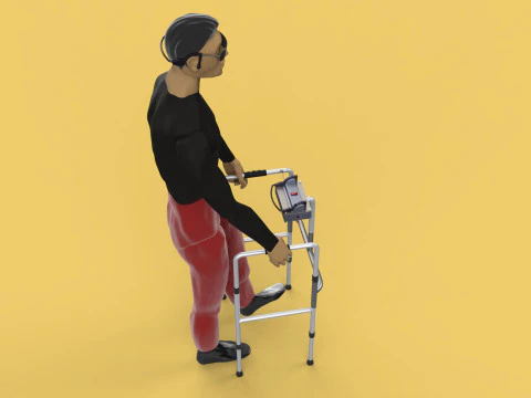 SMART WALKER AID SENSOR BLIND PEOPLE VISUAL MOBILITY IMPAIRMENT 3D Model
