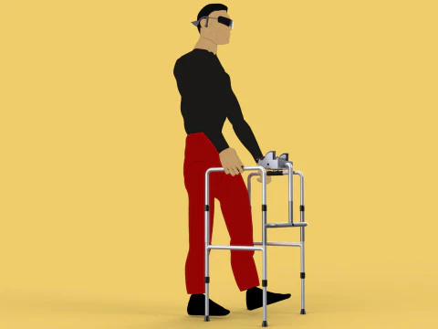 SMART WALKER AID SENSOR BLIND PEOPLE VISUAL MOBILITY IMPAIRMENT 3D Model