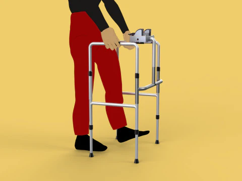 SMART WALKER AID SENSOR BLIND PEOPLE VISUAL MOBILITY IMPAIRMENT 3D Model