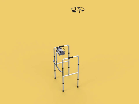 SMART WALKER AID SENSOR BLIND PEOPLE VISUAL MOBILITY IMPAIRMENT 3D Model