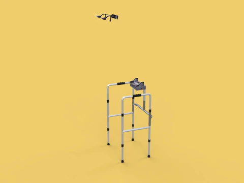 SMART WALKER AID SENSOR BLIND PEOPLE VISUAL MOBILITY IMPAIRMENT 3D Model