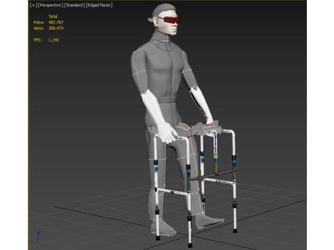 SMART WALKER AID SENSOR BLIND PEOPLE VISUAL MOBILITY IMPAIRMENT Modelo 3D