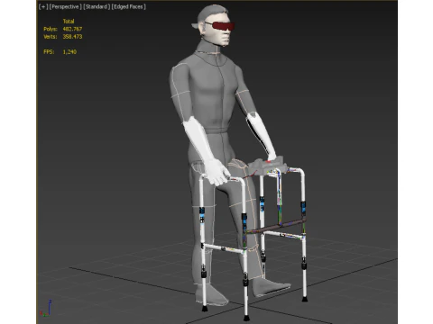 SMART WALKER AID SENSOR BLIND PEOPLE VISUAL MOBILITY IMPAIRMENT 3D Model