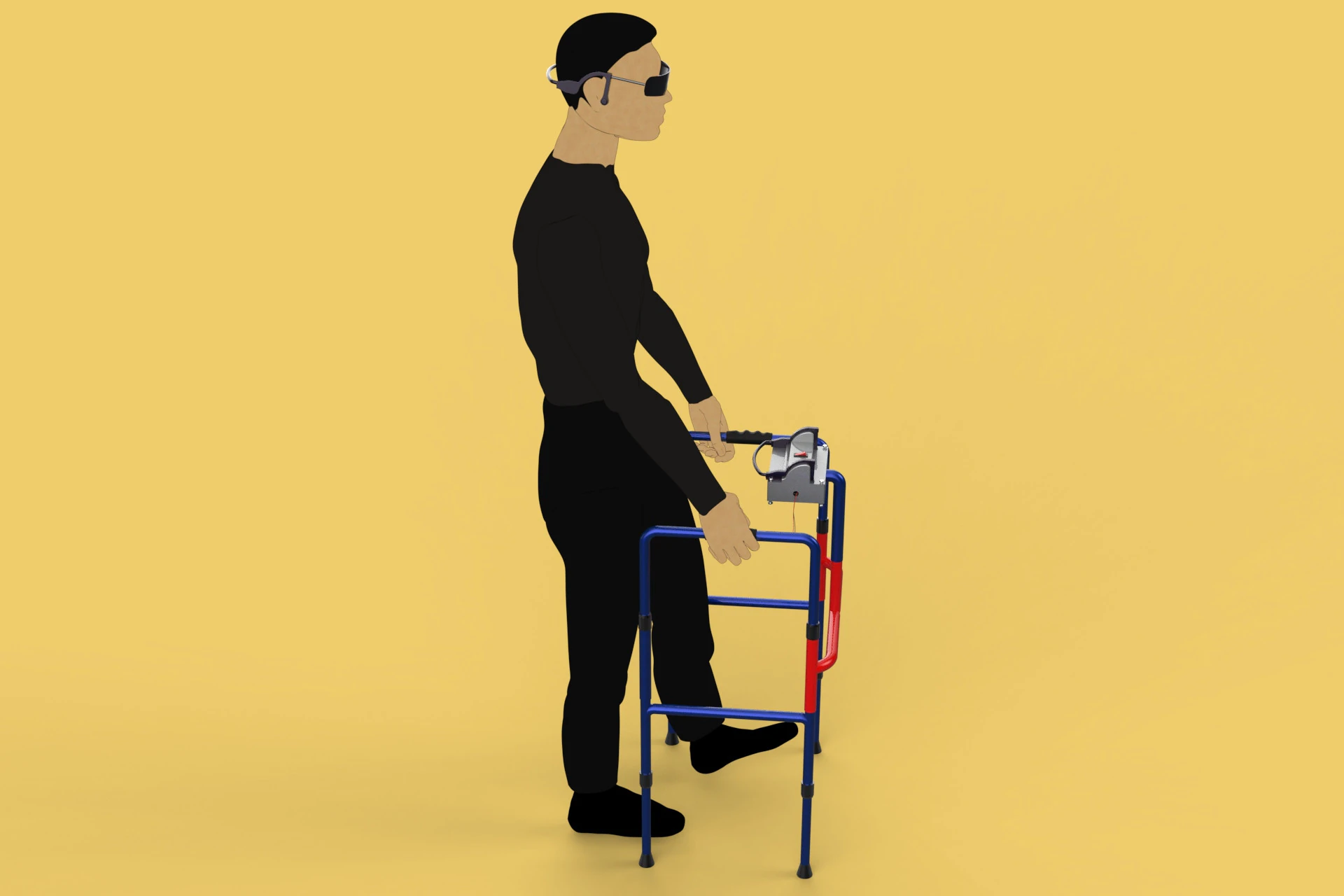SMART BLIND STICK MOBILITY WHITE CANE WALKER DISABILITY PERSON 3D Model .c4d .max .obj .3ds .fbx .stl .blend 