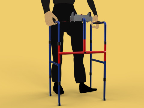 SMART BLIND STICK MOBILITY WHITE CANE WALKER DISABILITY PERSON Modello 3D