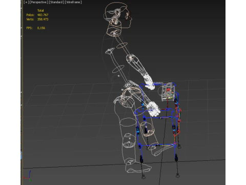 SMART BLIND STICK MOBILITY WHITE CANE WALKER DISABILITY PERSON 3D Model